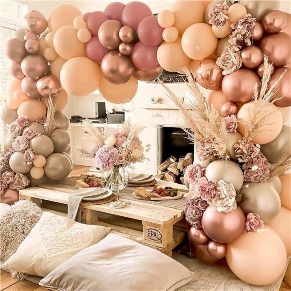 Balloon Arch Garland Kit,Blush Nude Apricot Party Balloons Decoration Set - Picture 1 of 6